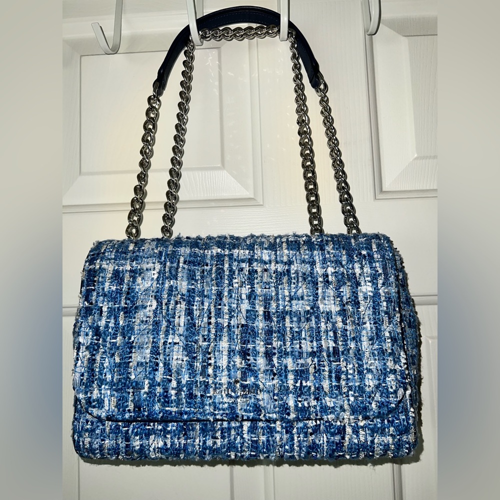 Kate Spade Blue Tweed Chain strap bag